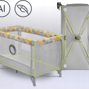 Lionelo STEFI PLUS ceļojumu gulta krāsa PINK YELLOW