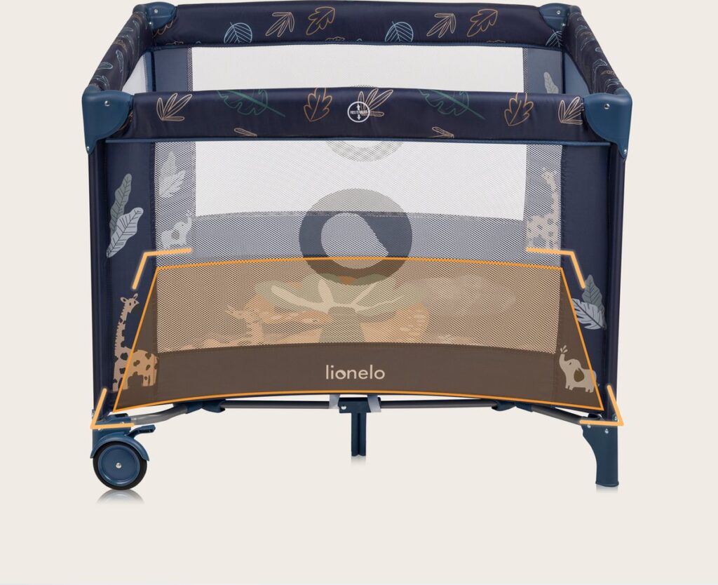 Lionelo BONNIE rotaļu manēža krāsa BLUE NAVY