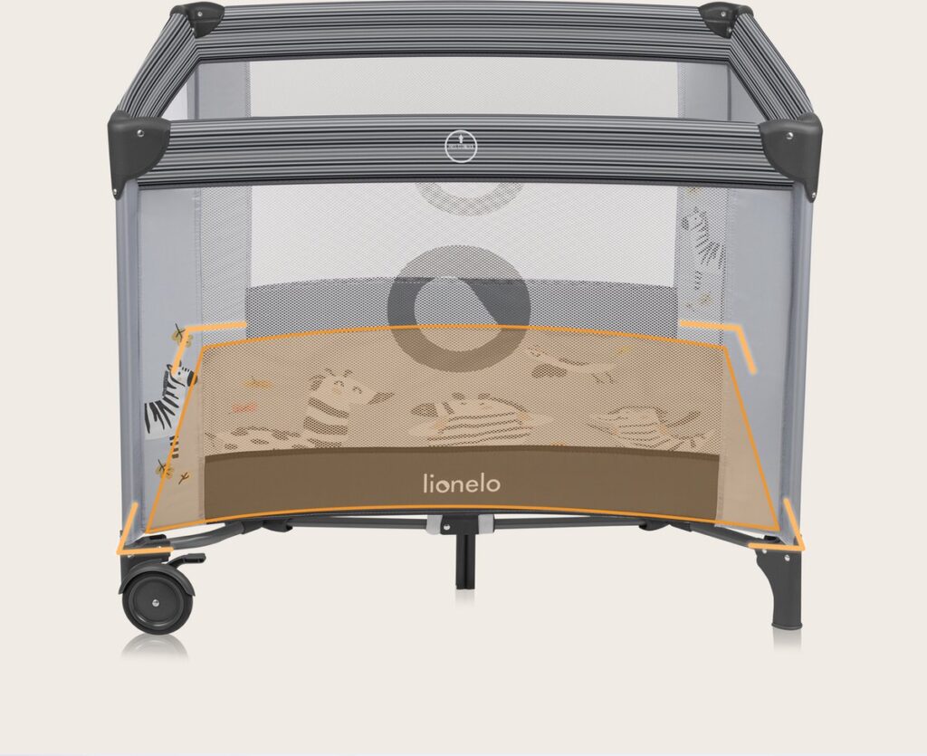 Lionelo BONNIE rotaļu manēža krāsa GREY STONE