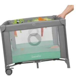 Lionelo MILLE PLUS rotaļu manēža bērniem krāsa GREY GREEN