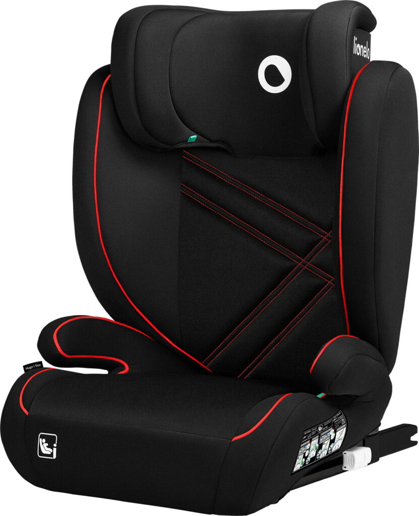 Lionelo Hugo I-Size autokrēsliņš bērniem 100-150cm krāsa Sporty Black Red