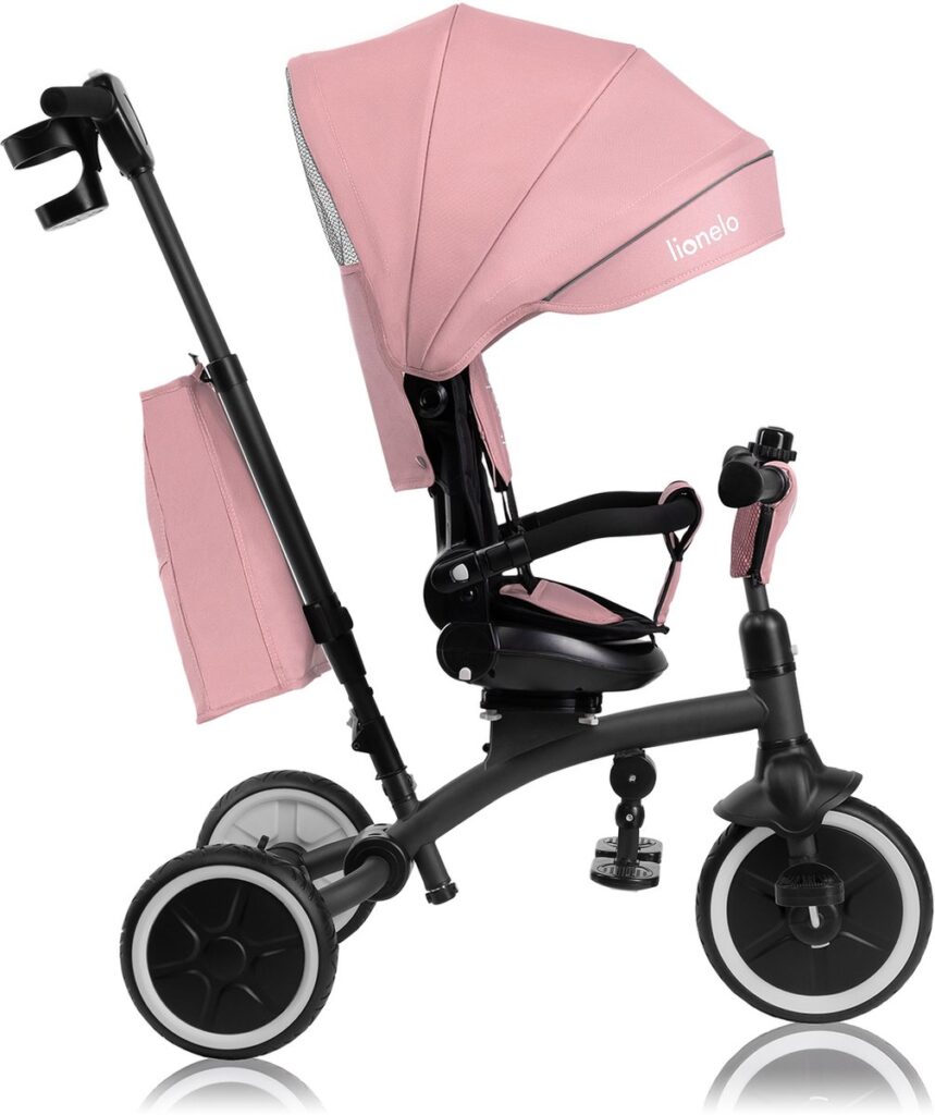 Lionelo TRIS PLUS stumjamais trīsritenis krāsa PINK ROSE