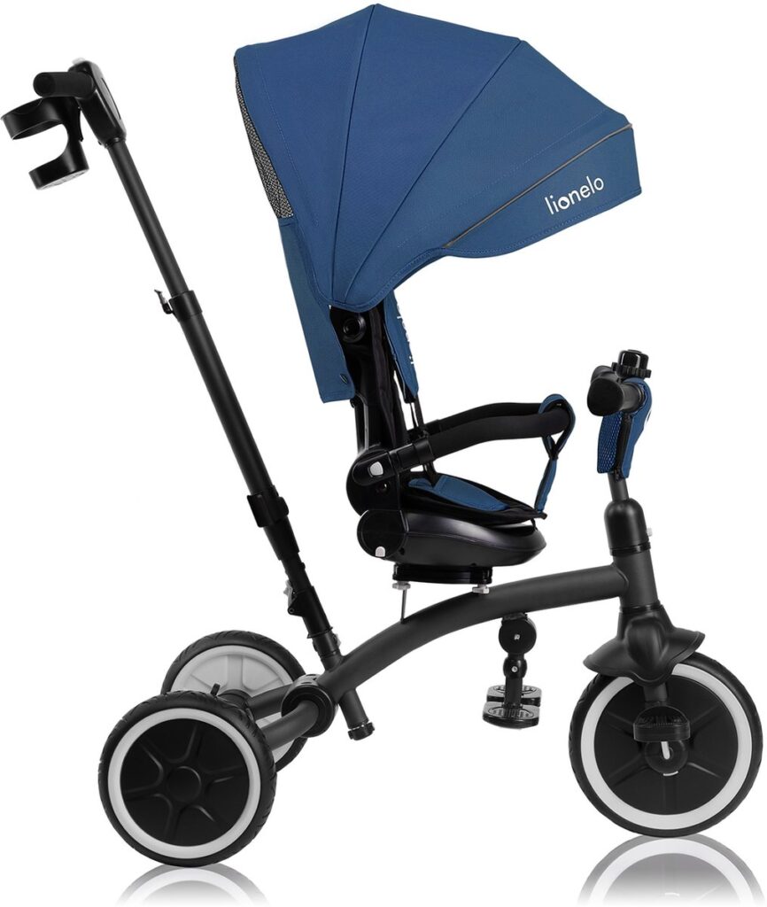 Lionelo TRIS PLUS stumjamais trīsritenis krāsa BLUE DENIM