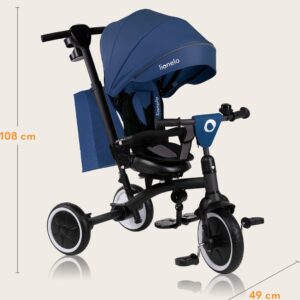 Lionelo TRIS PLUS stumjamais trīsritenis krāsa BLUE DENIM