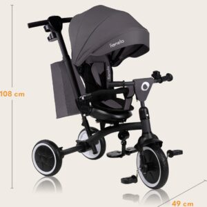 Lionelo TRIS PLUS stumjamais trīsritenis krāsa GREY STONE