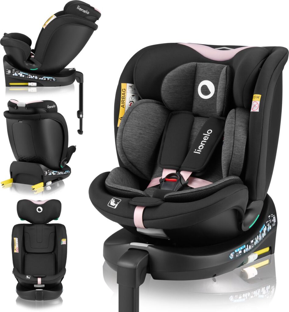 Lionelo Navy I-Size autokrēsliņš 40-150cm krāsa Black Pink