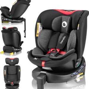 Lionelo Navy I-Size autokrēsliņš 40-150cm krāsa Black Red