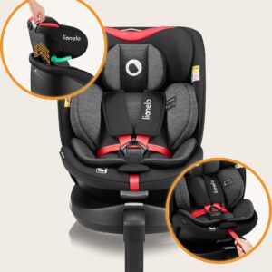Lionelo Navy I-Size autokrēsliņš 40-150cm krāsa Black Red