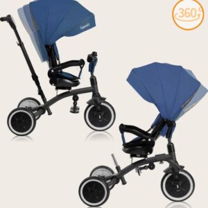 Lionelo TRIS PLUS stumjamais trīsritenis krāsa BLUE DENIM