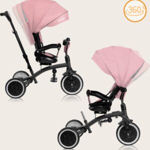 Lionelo TRIS PLUS stumjamais trīsritenis krāsa PINK ROSE