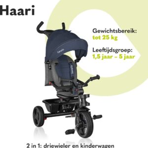 Lionelo HAARI stumjamais trīsritenis bērniem krāsa JEANS