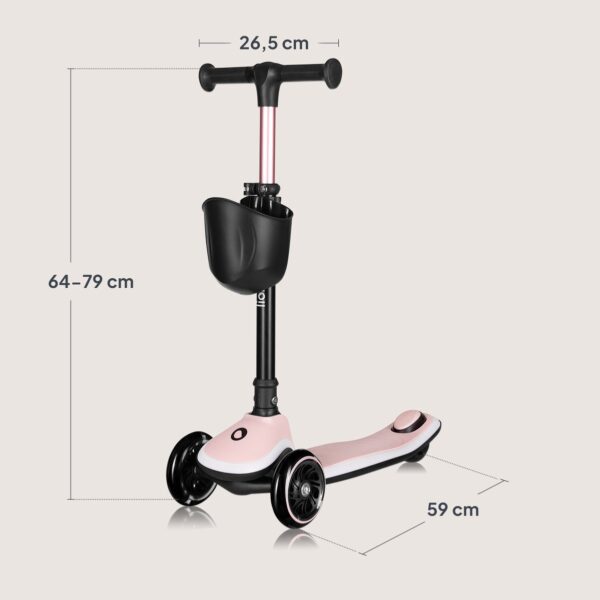 Autokreslini.lv | MEY skrejritenis bērniem ar LED gaismiņām krāsa PINK ROSE bilde #9