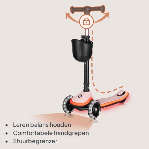 Autokreslini.lv | MEY skrejritenis bērniem ar LED gaismiņām krāsa PINK ROSE bilde #21
