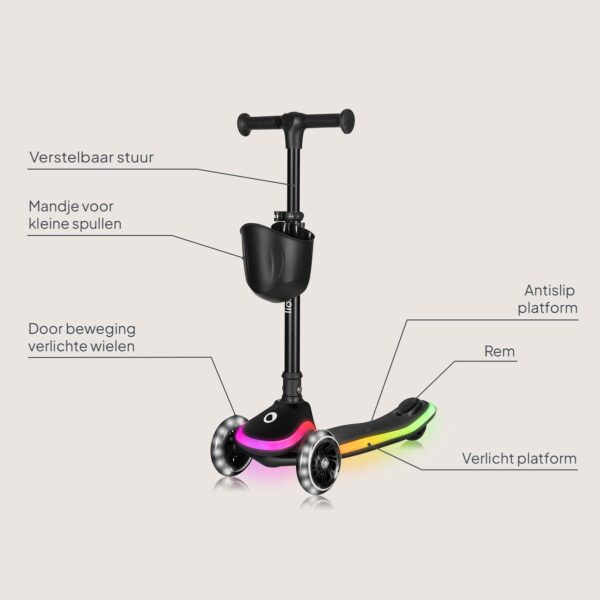 Autokreslini.lv | MEY skrejritenis bērniem ar LED gaismiņām krāsa BLACK ONYX bilde #25