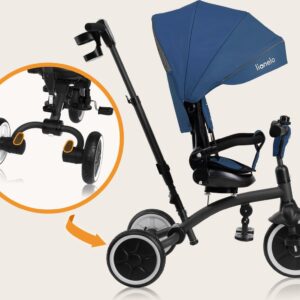 Lionelo TRIS PLUS stumjamais trīsritenis krāsa BLUE DENIM
