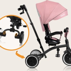 Lionelo TRIS PLUS stumjamais trīsritenis krāsa PINK ROSE