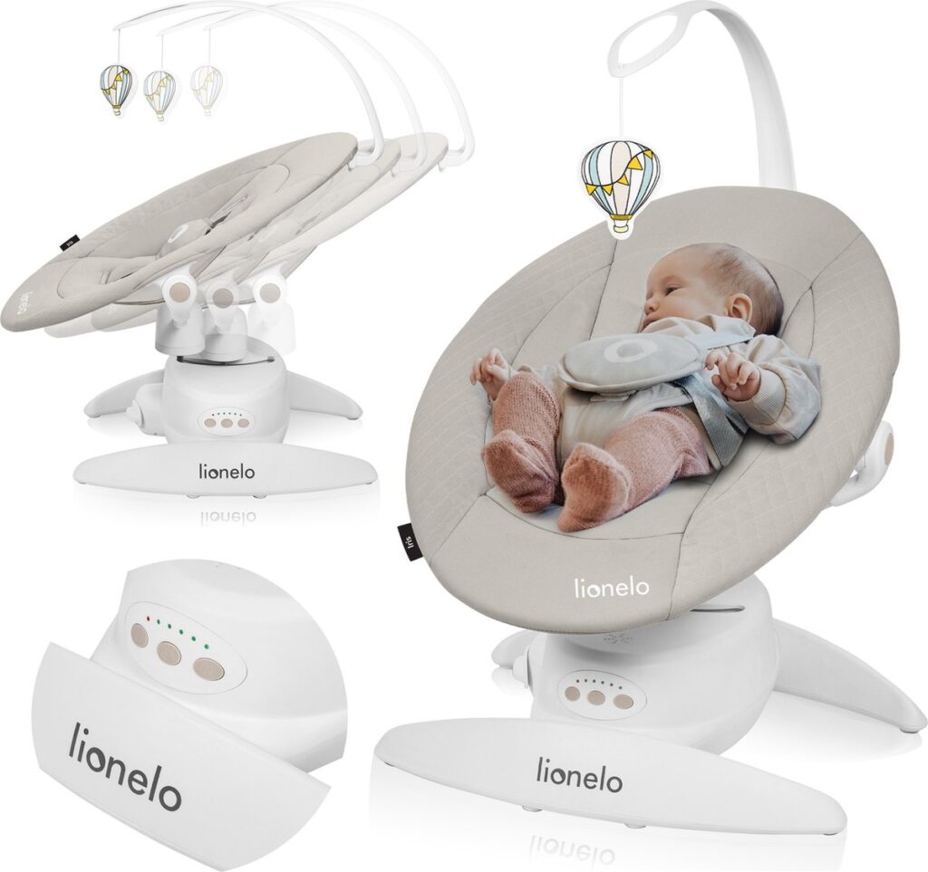 Lionelo IRIS mazuļu šūpuļkrēsliņš krāsa BEIGE SAND