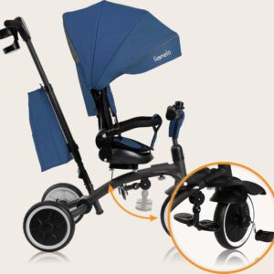 Lionelo TRIS PLUS stumjamais trīsritenis krāsa BLUE DENIM