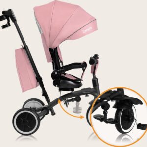Lionelo TRIS PLUS stumjamais trīsritenis krāsa PINK ROSE