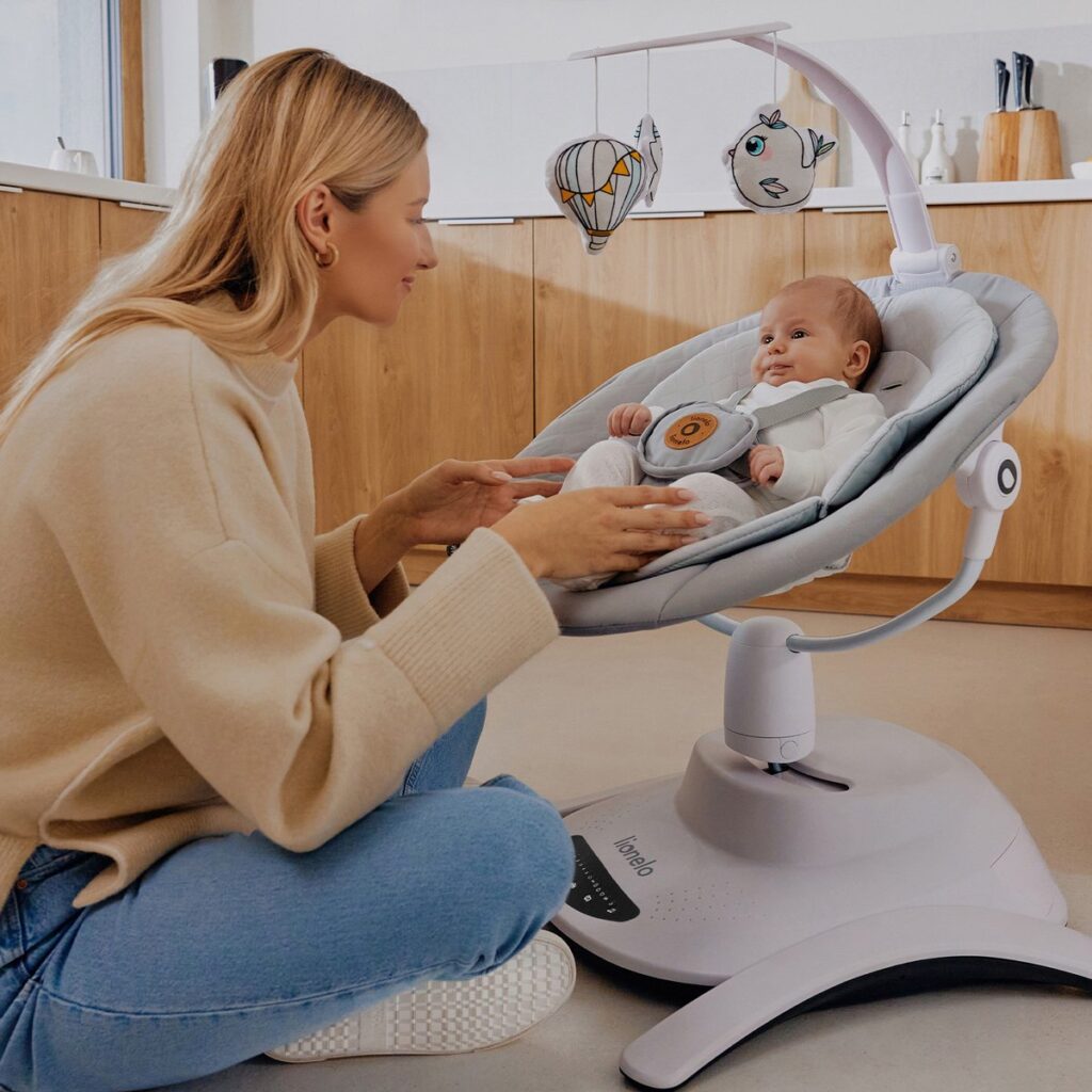 Lionelo BELLA SET mazuļu šūpuļkrēsliņa komplekts krāsa GREY CONCRETE