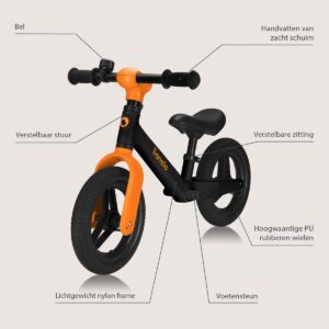 Lionelo TONI līdzsvara velosipēds krāsa BLACK ORANGE