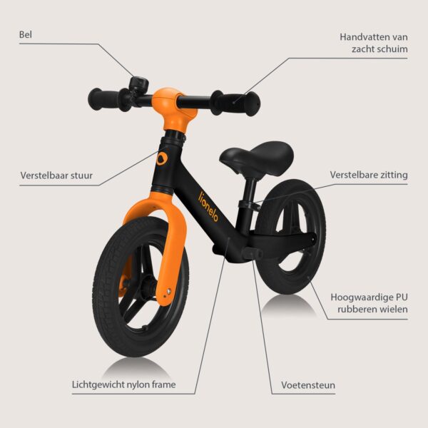 Autokreslini.lv | TONI līdzsvara velosipēds krāsa BLACK ORANGE bilde #9