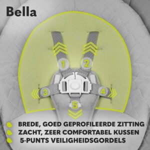 Lionelo BELLA mazuļu šūpuļkrēsliņš krāsa GREY CONCRETE