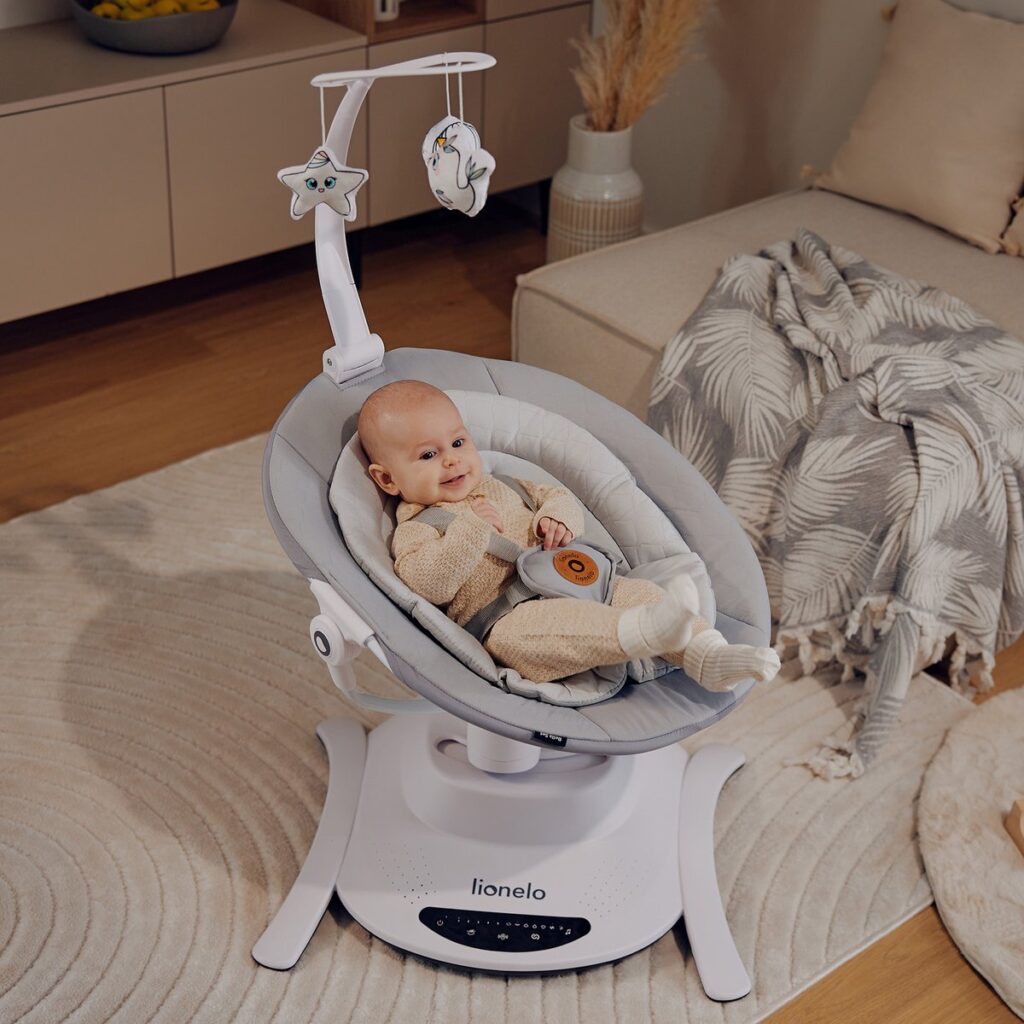 Lionelo BELLA SET mazuļu šūpuļkrēsliņa komplekts krāsa GREY CONCRETE