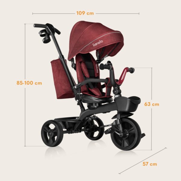 Autokreslini.lv | KORI stumjamais trīsritenis bērniem krāsa RED BURGUNDY bilde #11