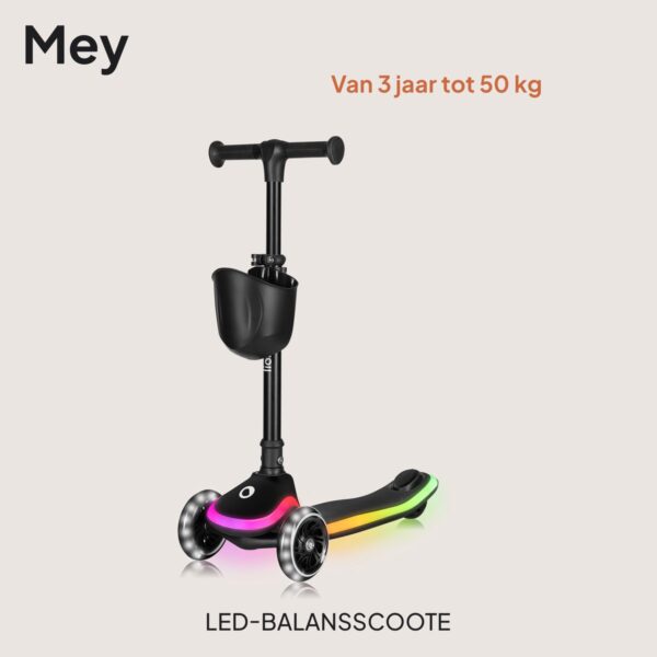 Autokreslini.lv | MEY skrejritenis bērniem ar LED gaismiņām krāsa BLACK ONYX bilde #15