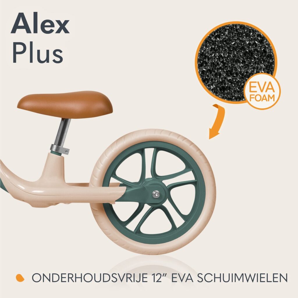 Lionelo ALEX PLUS līdzsvara velosipēds bērniem krāsa GREEN FOREST