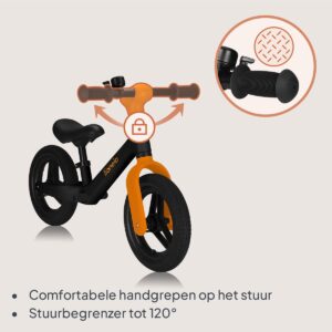 Lionelo TONI līdzsvara velosipēds krāsa BLACK ORANGE