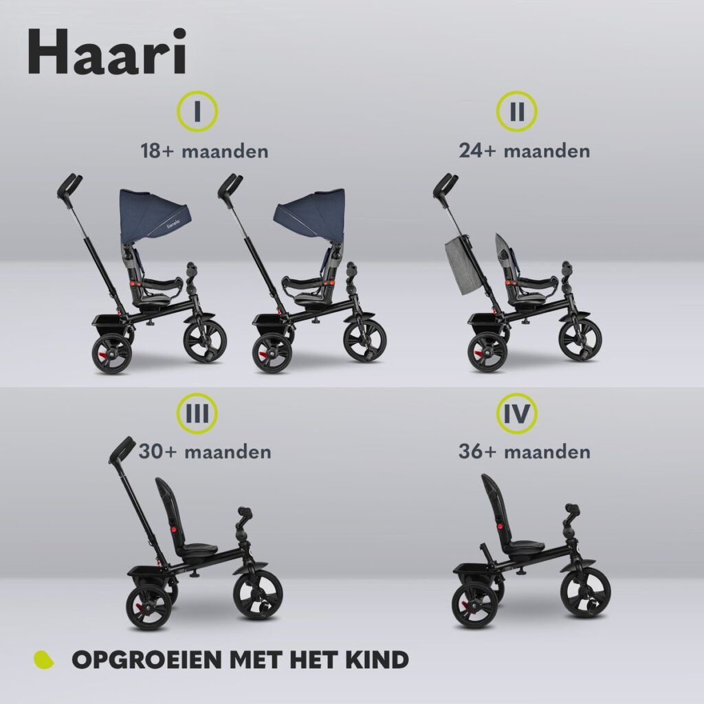 Lionelo HAARI stumjamais trīsritenis bērniem krāsa JEANS