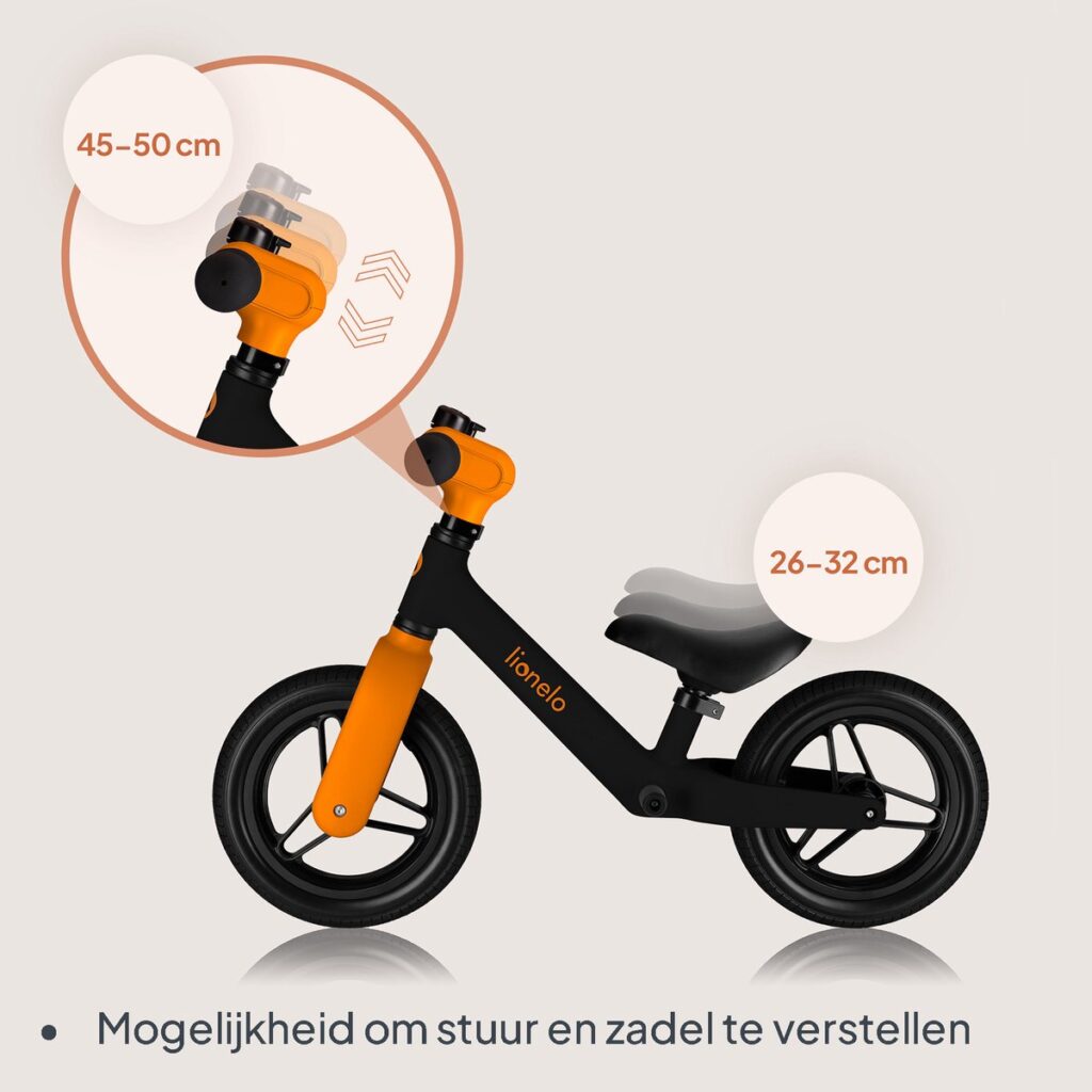 Lionelo TONI līdzsvara velosipēds krāsa BLACK ORANGE