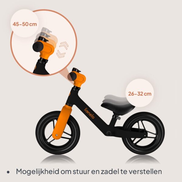 Autokreslini.lv | TONI līdzsvara velosipēds krāsa BLACK ORANGE bilde #19