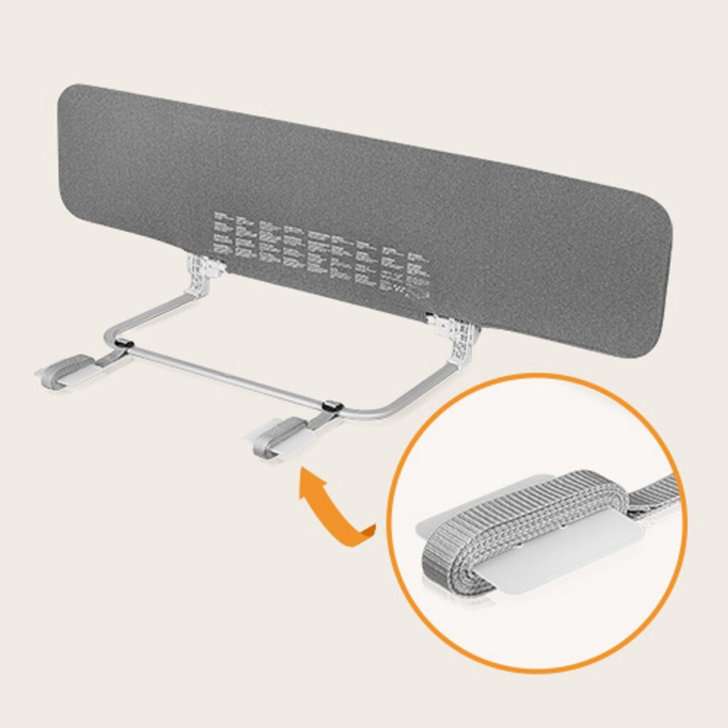 Lionelo LORA XL gultas malas aizsargs krāsa GREY STONE