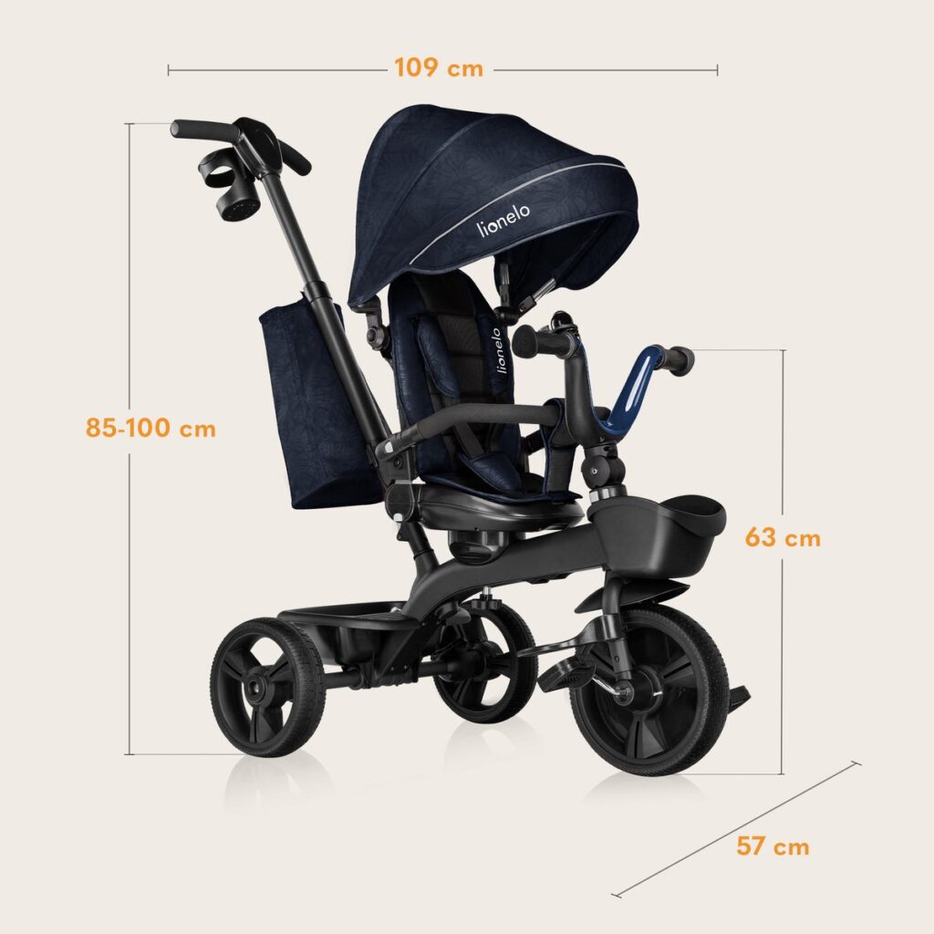 Lionelo KORI stumjamais trīsritenis bērniem krāsa BLUE NAVY