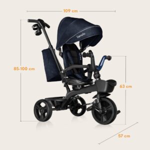 Lionelo KORI stumjamais trīsritenis bērniem krāsa BLUE NAVY