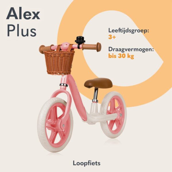 Autokreslini.lv | ALEX PLUS līdzsvara velosipēds bērniem krāsa PINK ROSE bilde #7