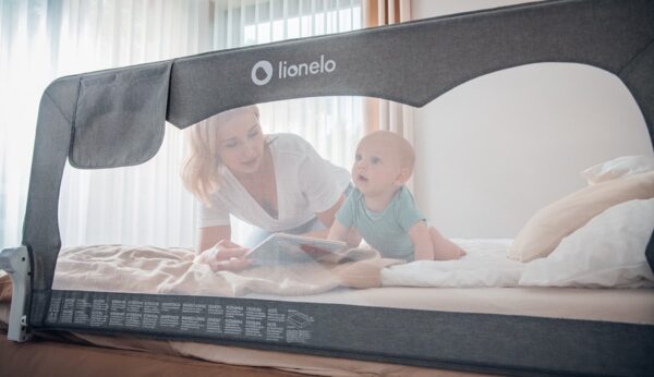 Lionelo HANNA gultas malas aizsargs bērniem krāsa GREY MELANGE