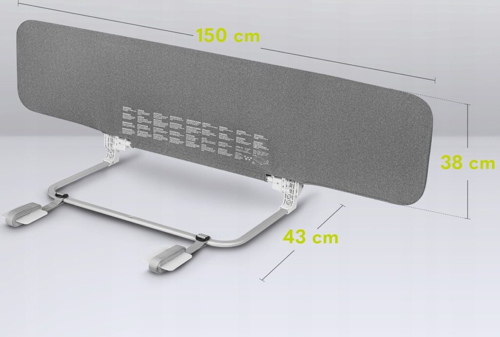 Lionelo LORA XL gultas malas aizsargs krāsa GREY STONE