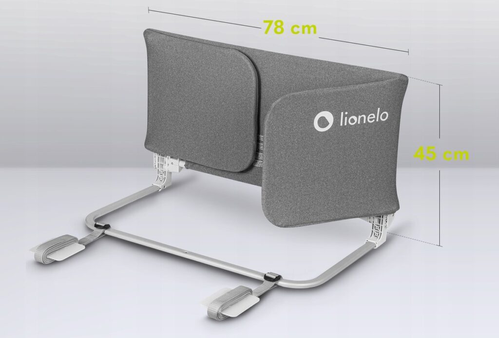 Lionelo LORA XL gultas malas aizsargs krāsa GREY STONE