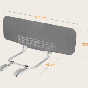 Lionelo LORA gultas malas aizsargs krāsa GREY STONE