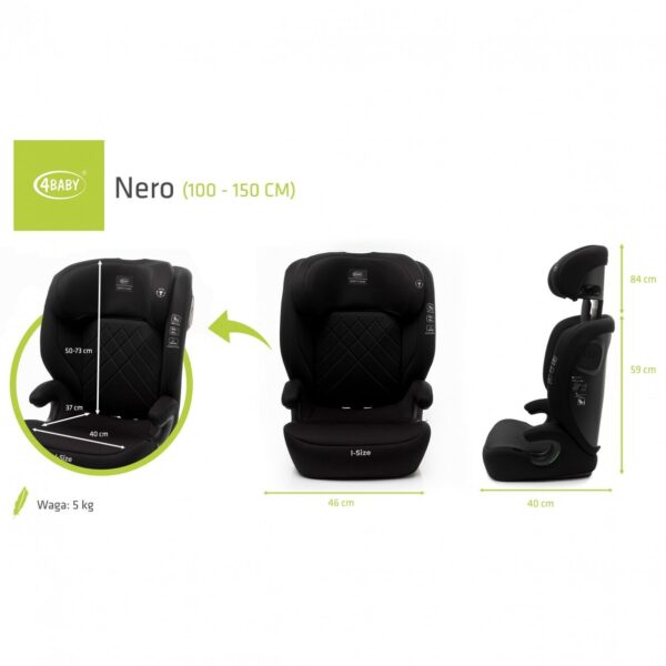 Autokreslini.lv | Nero I-Size autokrēsliņš bērniem 100-150cm krāsa Black bilde #19