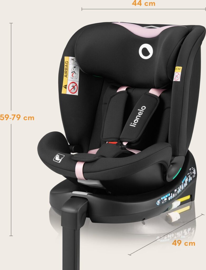 Lionelo Navy I-Size autokrēsliņš 40-150cm krāsa Black Pink