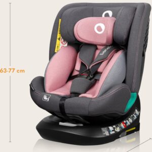 Lionelo Bastiaan One I-Size autokrēsliņš bērniem 40-150cm krāsa Pink Rose