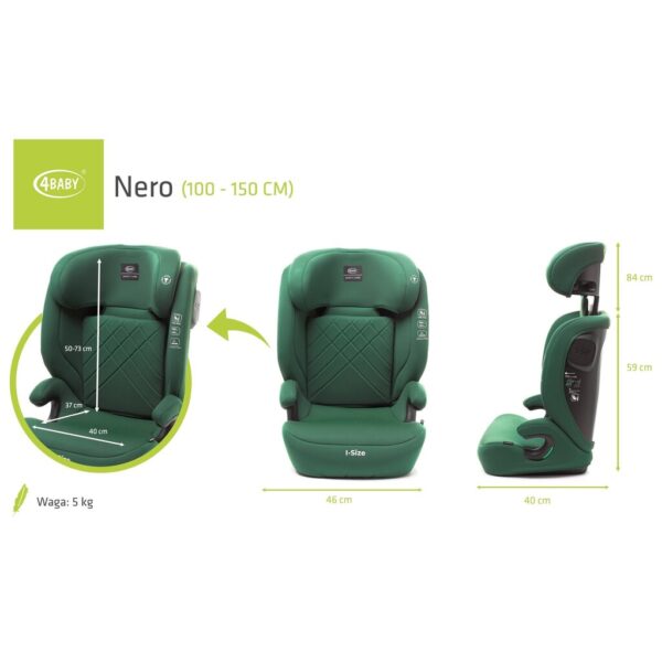 Autokreslini.lv | Nero I-Size autokrēsliņš bērniem 100-150cm krāsa Dark Green bilde #23