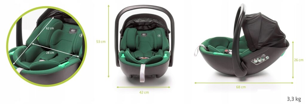 4Baby NEO I-Size autokrēsliņš mazuļiem 40-87cm krāsa Dark Green