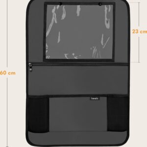 Lionelo Seat Organizer krēsla aizsargs ar mantu un planšetes kabatām krāsa Grey