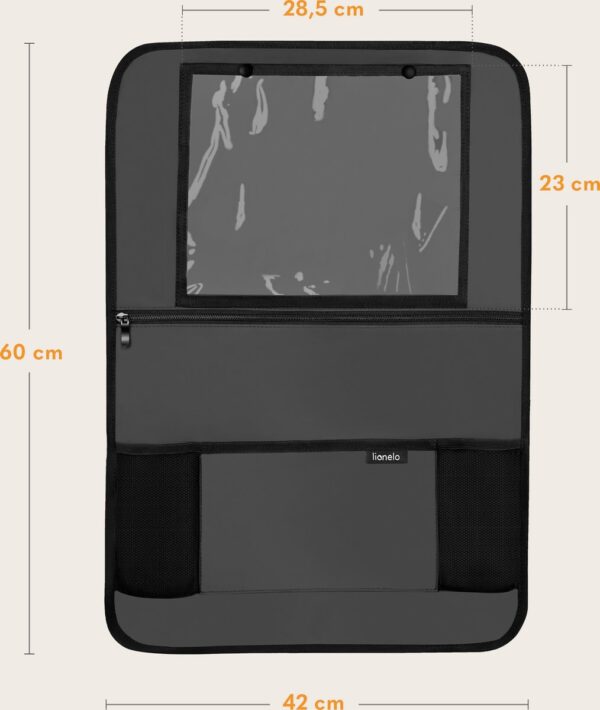 Autokreslini.lv | Seat Organizer krēsla aizsargs ar mantu un planšetes kabatām krāsa Grey bilde #15